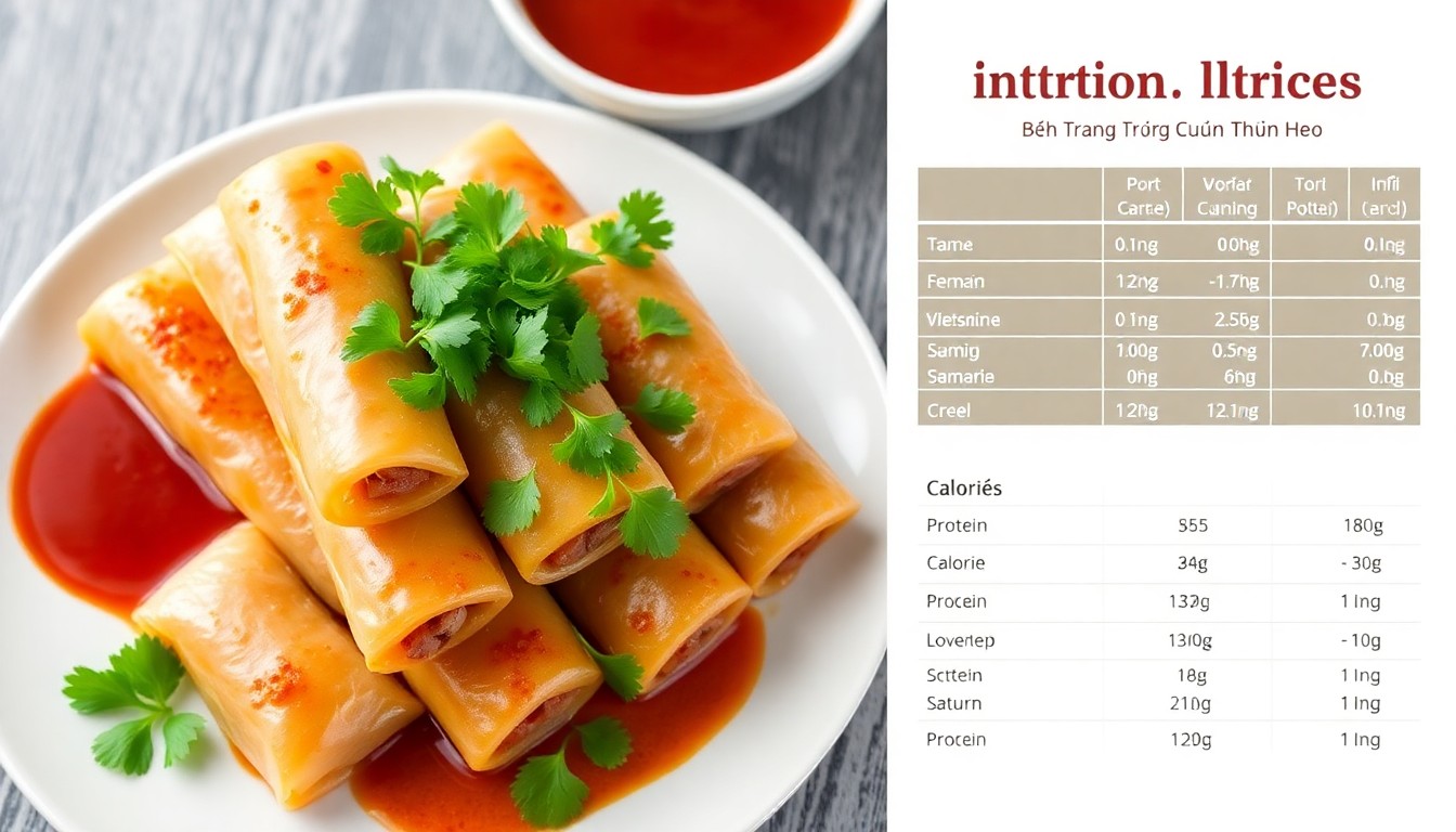 Bánh tráng cuốn thịt heo bao nhiêu calo, protein? Hàm lượng dinh dưỡng, tác động sức khỏe, phương pháp chế biến, chỉ số GI