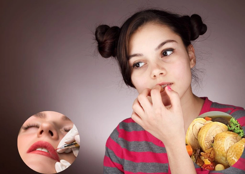 Phun môi kiêng thịt gà bao lâu, thời gian phục hồi, ảnh hưởng vết xăm, dinh dưỡng thay thế